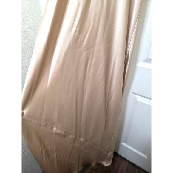 Show Me Your Mumu Champagne Satin Maxi Elegant Formal Dress Open Back Sleeveless - Picture 4 of 8